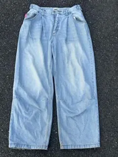 【即完売品】9090 バギーデニム　キングロゴ　インディゴブルー