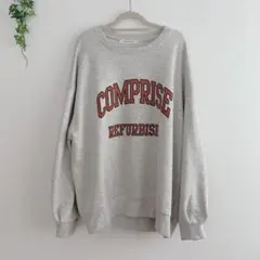 アメリカンホリック　スウェット　ライトグレー　ロゴ　L 綿混　大きいサイズ