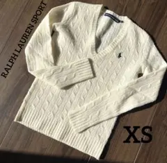 【美品】RALPH LAUREN SPORT ケーブルニット　XS Ｖネック