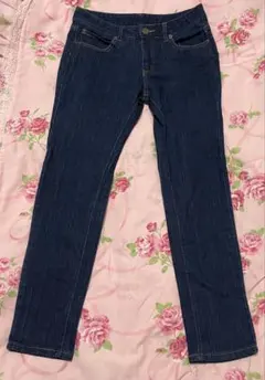 神戸レタス スキニーデニムパンツ ス トレッチ 紺色 ダークブルー