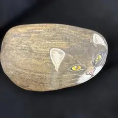 石猫 ストーンペイント 猫 ペンダント Sachii ハンドメイド 手描き