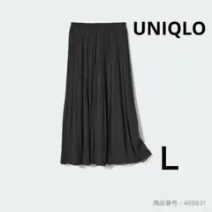 ユニクロ シフォンスカート L ブラック 黒 ロング丈のサムネイル