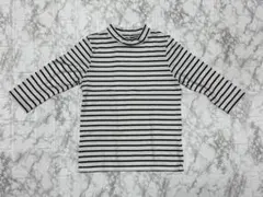 ストライプ 七分袖 ハイネック トップス