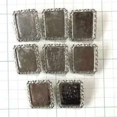 ブローチ＆ペンダント台 8個セット ミール皿 シルバー レジン ハンドメイド素材