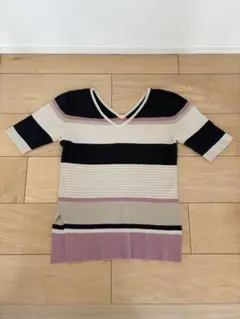 AZUL BY MOUSSY ボーダー 半袖ニット Mサイズ