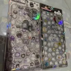 光るジュエルプチドロップ　シマエナガ　白黒ドロップ