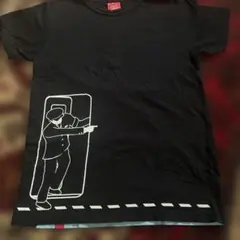 OJICO オジコ　駅員　釣り　ユニークなイラスト　黒Tシャツのサムネイル