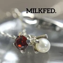 ミルクフェドMILKFED. パール&ガーネットチャームネックレスsv925のサムネイル