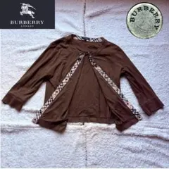 BURBERRY ブラウン カーディガン 長袖 羽織 ノバチェック 金属牡丹 Mのサムネイル