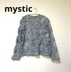 mystic オーガンジーレースブラウス春夏トレンド総柄オシャレ刺繍