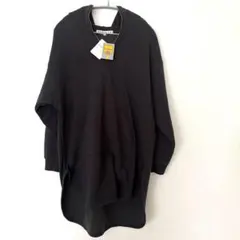 【新品未使用】フード付きロングパーカー　M裏起毛　グレー