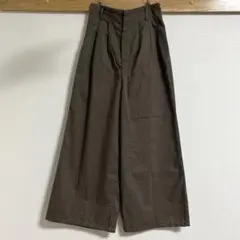 【美品】レトロガール ワイドパンツ カジュアルパンツ チェック柄 ブラウン