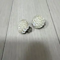 ホワイトパール風イヤリング クリップ式
