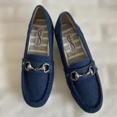 【美品】Stylish Easy デニム ホースビットローファー 23.5cm#