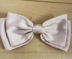 サテン リボン ヘアクリップ ピンク ヘアアクセサリー