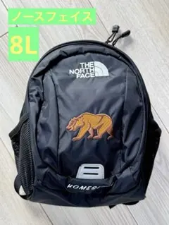 THE NORTH FACE ブラックリュック クマ刺繍