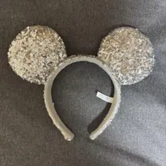 ミッキー耳カチューシャ シルバー スパンコール