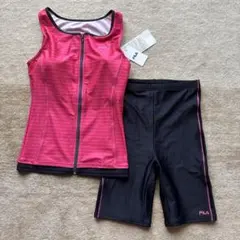 新品タグ付き　FILA セパレート水着　M ピンク×黒　フィットネス