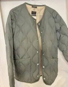 タイオン TAION ミリタリー クルーネック ダウンジャケット-ソフトシェル