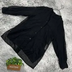 美品❗️ 【blkby】ノーカラーシアーブラウス(F)黒