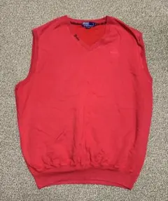 Polo by Ralph Lauren レッド Vネック ベスト XL