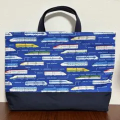 レッスンバッグ　新幹線　ブルー