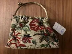 SANYO ビーズ刺繍 花柄 ハンドバッグ