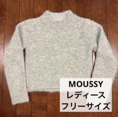 MOUSSY シャギーニット 長袖 ライトグリーン