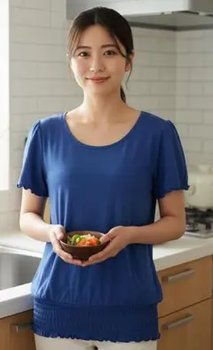 Katharine ross 青いパフスリーブトップス M