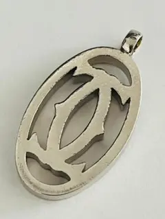 正規 カルチェ 2Cチャーム ネックレス シルバーオーバル 60cm喜平