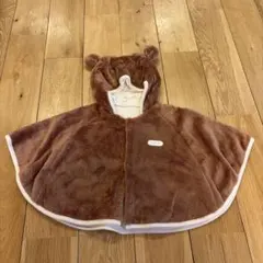 ブラウン フリース ベビーポンチョ