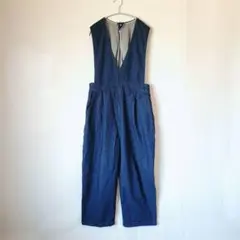 ​【美品】サマンサモスモス 深Vネック デニムサロペット インディゴ 綿100%