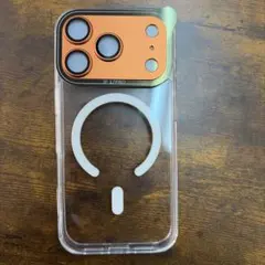 iPhone 17 Pro クリアケース オレンジカバー付き