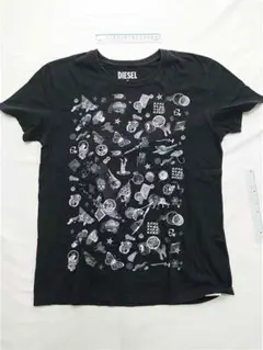 ■ディーゼル DIESEL ブラック系 プリントTシャツ メンズ Mサイズ