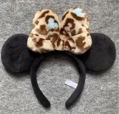 ディズニー　カチューシャ　ヒョウ柄　ピンク　総柄　ミニー