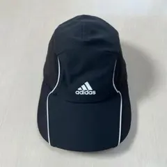 adidas スポーツキャップ 黒　フリーサイズ メッシュ