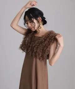 atlo お呼ばれドレス　結婚式ドレス　チュールベスト　オケージョンドレス