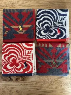 ラルフローレン ロゴ刺繍 タオルハンカチ４枚セット　5