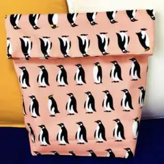【新品未使用品】ハンドメイド バッグインバック ペンギン ピンク オックス 北欧のサムネイル