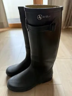 AIGLE ブラック レインブーツ 37