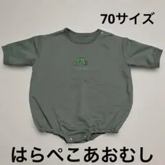はらぺこあおむし★ロンパース・70サイズ・グリーン・だるまオール・半袖のサムネイル