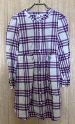 ギャップキッズ　シャツワンピース　ガールズ140チェック柄
