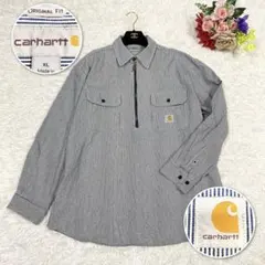 人気完売品✨ カーハート Carhartt ヒッコリーストライプ ハーフジップ