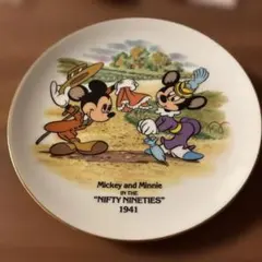 ミッキーとミニーの装飾皿 1941年製　ディズニーランド　レトロ