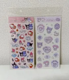 サンリオ すりガラス風 ラメ入り樹脂もりシール ステッカー 正規品 メロクロ
