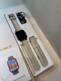 RUIMEN スマートウォッチ べージュゴールド　iPhone アンド