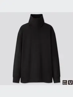 UNIQLO U ハイネック タートル プルオーバー 長袖 黒 L ユニクロのサムネイル