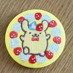 サンリオキャラクターズ　ビスケット4 刺繍缶バッチ　ポムポムプリン