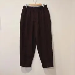 GU テーパードパンツ イージー ウエストゴム L ブラウン　茶色　カジュアル