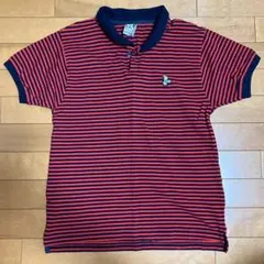 Chums ショールカラー ポロシャツ 赤×紺ボーダー S